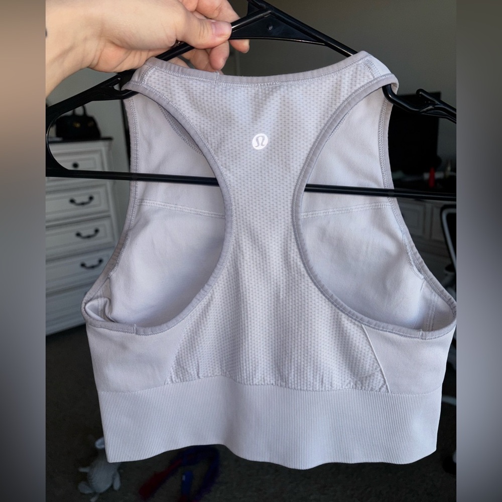 lululemon athletica Light Gray Racerback Sports Bra